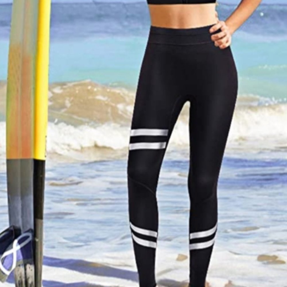Women's Black 1.5mm Neoprene Wetsuit Watersports Legging Pants Sz. 16‎ US